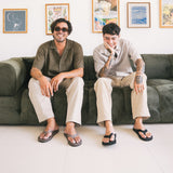 男士人字拖 - 土色淺色