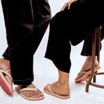 Women's Flip Flops Sneaker Sole - Sea Salt/Orange Sole - Indosole