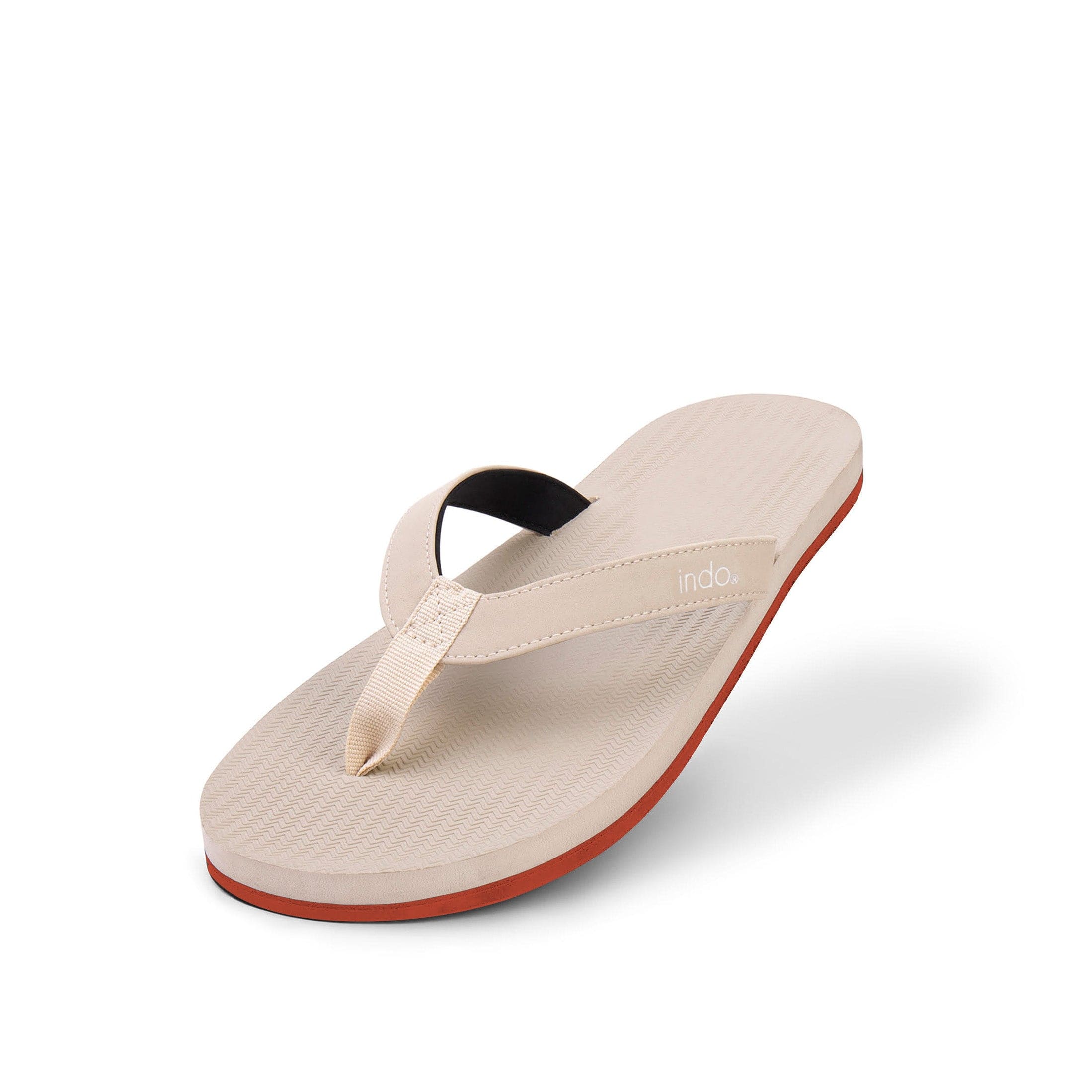 Women's Flip Flops Sneaker Sole - Sea Salt/Orange Sole - Indosole